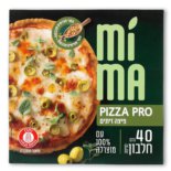 MIMA פיצה עם זיתים מבצק דק שעשוי מעדשים כתומות מונבטות
